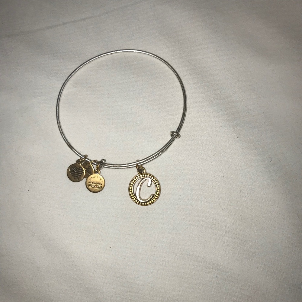 Alex and Ani, silver gold C bracelet
